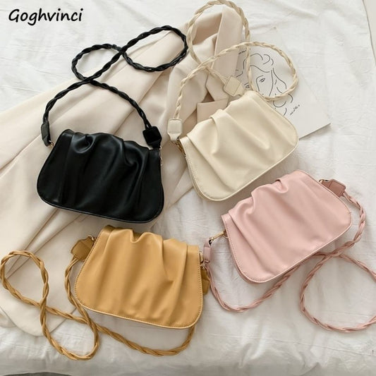 Women PU Leather Messenger Bags Fashion Plated Hasp Litter Handbags Mujer Crossbody All-match Shoulder Elegant Flap Bag Ulzzang