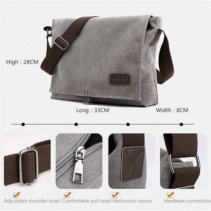 Men&#39;s Canvas Crossbody Shoulder Messenger Bags Man New Fashion Cross Body Bag Casual Solid Multi Function Portable Male Bag