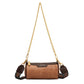 Women&#39;s Color Matching Chain Shoulder Bag Cylinder Vintage Casual Crossbody Bag Luxury Leather Ladies Underarm Bag Mobile Wallet