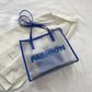2pcs/set Women Shoulder Bags Fashion Transparent Summer PVC Handbags Composite Bags Totes Female Travel Casual Shopping Bags