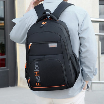 Fashion Men&#39;s Backpack Oxford Cloth Black Waterproof Computer Bag Men&#39;s and Women&#39;s Travel Leisure Backpack