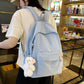 SEETIC Simple Solid Color Backpack Women Waterproof Nylon Women Backpack Casual School Backpack For Teenage Girl Travel Backpack