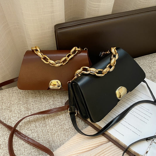 New British Fashion Simple Small Square Bag Women&#39;s Designer Handbag High-quality PU Leather Chain Mobile Phone Shoulder Bags