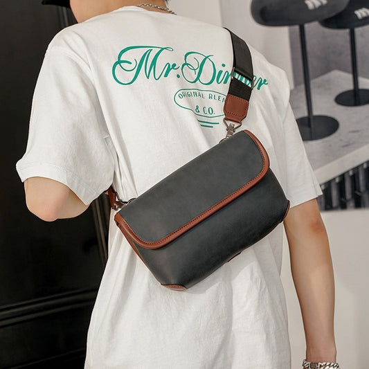 Fashion Men Crossbody Bag Vintage Leather Messenger Bag For Male Solid Single Man Shoulder Bag Sling Backpack Men Bags