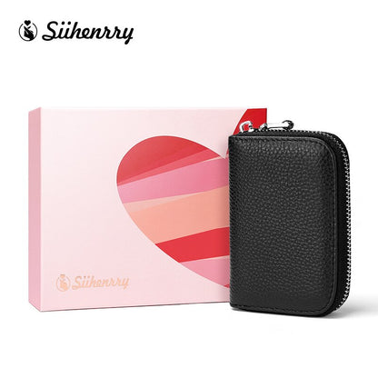 Siihenrry New Genuine Leather RFID Blocking Women Credit Card Holder Bank Card Wallet Case Cardholder Valentine's Day Present