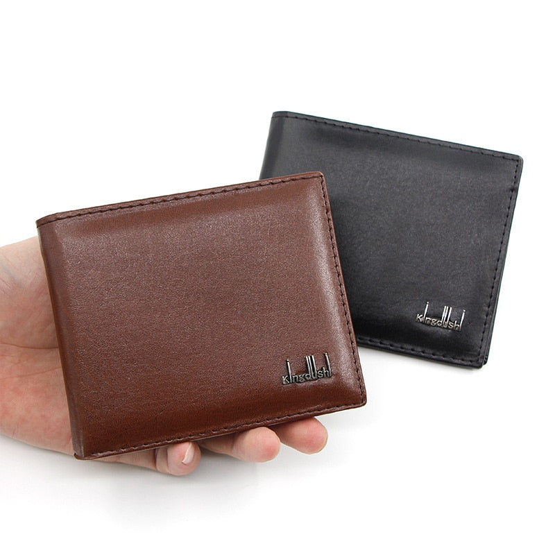 Fashion Men Short Wallets Thin Business Daily Shopping PU Coin Purse Flap Money Bags Cross Square Black Vintage Simple Bags