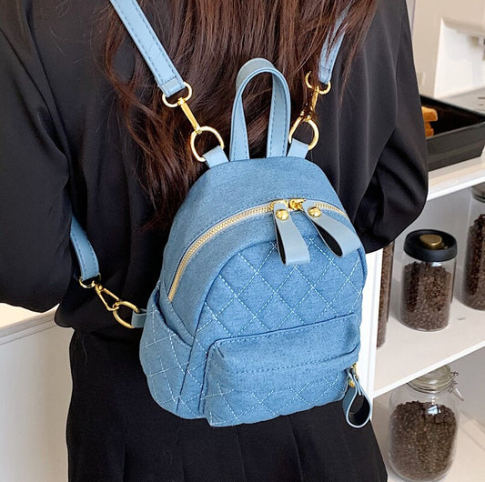 Fashion Mini Backpack Women Shoulder Bag for Teenage Girls Multi-Function Small Bagpack Ladies Travle Denim female Backpacks