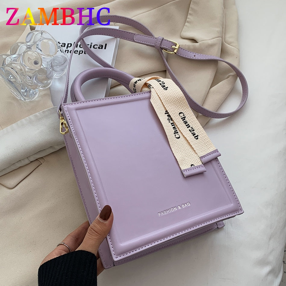 New Fashion Female Small Totes Bag Candy Color PU Leather Shoulder Bags for Women Cute Short Handle Crossbody Bag Luxury Handbag