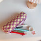 Zipper Pouch Lipsticks Make Up Brush Bag Makeup Pouch 3D Flower Print Cosmetic Bag Vintage Style Women Pencil Case Makeup Bag