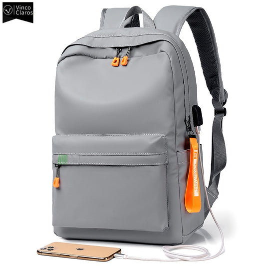 Simple Lightweight Urban Man Travel Backpack USB Backpacks for Men Waterproof Male 14 Inch Laptop Bag Trend Mens School Bookbag