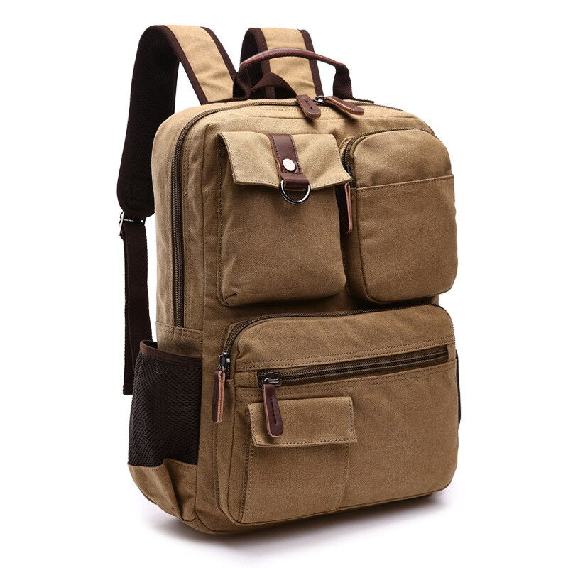 Men Laptop Backpack Rucksack Canvas School Bag Travel Backpacks for Teenage Male Bagpack Computer Knapsack Bags Computer Bag