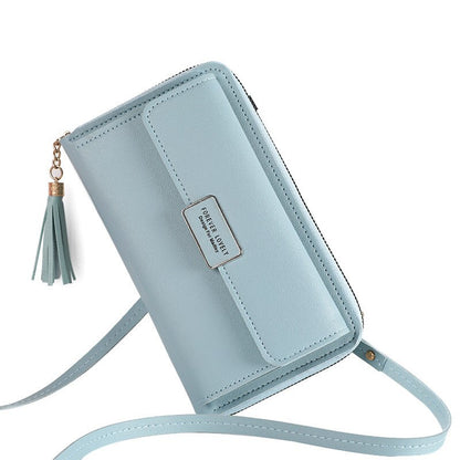 Women Shoulder Strap Bag Multifunction Long Wallet Fashion Tassel HandBag Hasp Card Holder Ladies Small Crossbody Cell Phone Bag