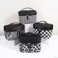Checkerboard Cosmetic Case Multifunction Leopard Print PU Toiletry Cosmetic Bag Simple Waterproof Travel Organizer Make Up Bag