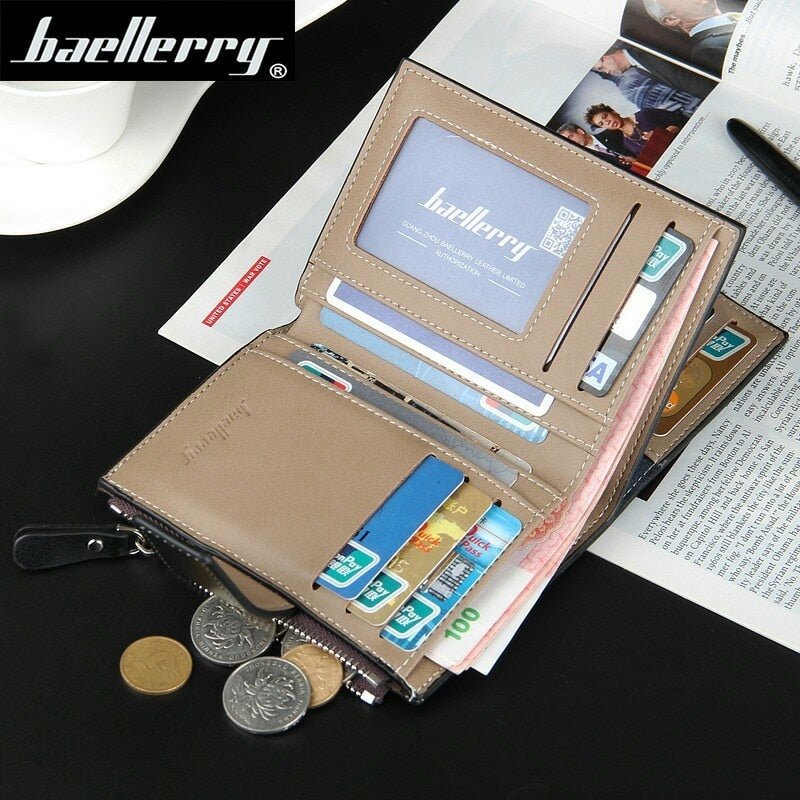 Baellerry Brand Wallet Men Leather Men Wallets Purse Short Male Clutch Leather Wallet Mens Money Bag Quality Guarantee Carteira