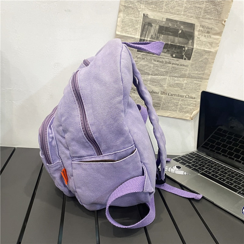 маленький рюкзак Canvas Women Small Backpack Vintage Feminina School Mini Backpack Women  Bagpack Female Solid Girl mochilas