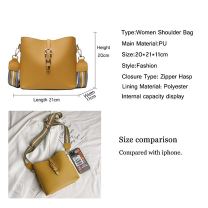 PU Women&#39;s Crossbody Bags Solid Color Shoulder Bags for Ladies Handbag Fashion Female Messenger Bags Waterproof Women Tote Bags