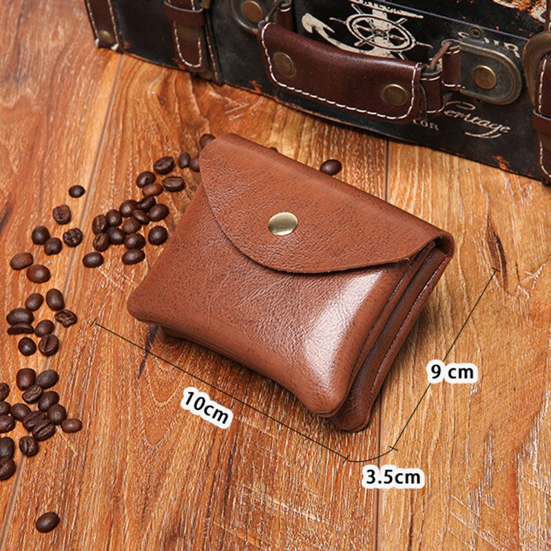 PU Leather Wallet Men Solitaire Storage Bag Double Layer ID Credit Card Holders Coin Purse Pouch Women Wallets Business Purses