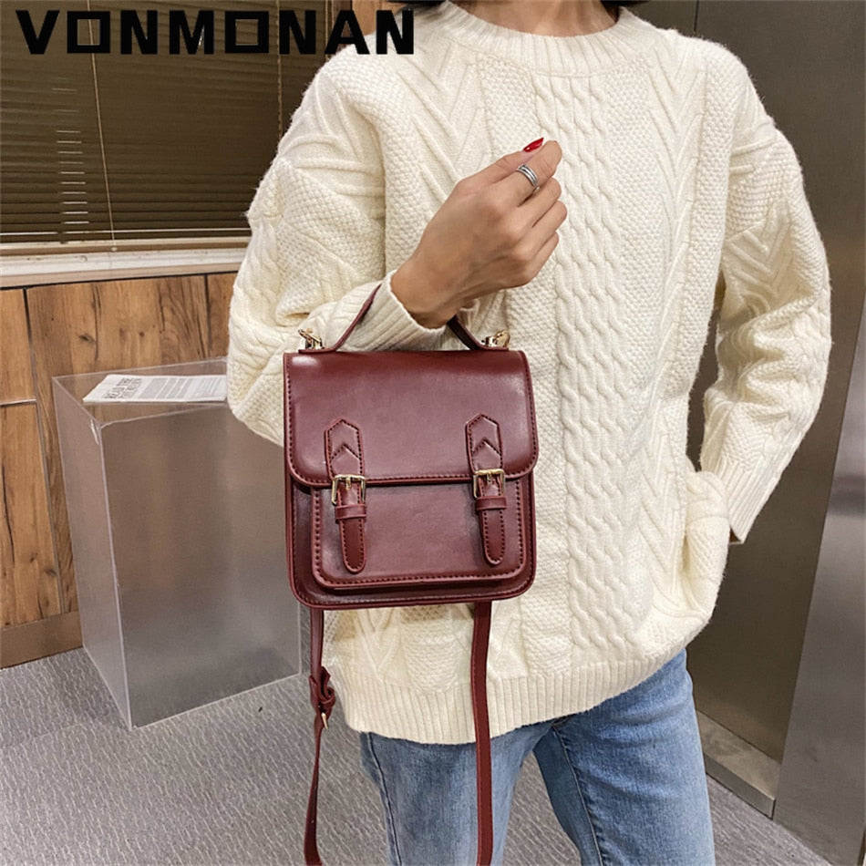 Elegant Female Tote Mini Bag New High Quality PU Leather Women&#39;s Designer Handbag Vintage Ladies  Shoulder Messenger Bag