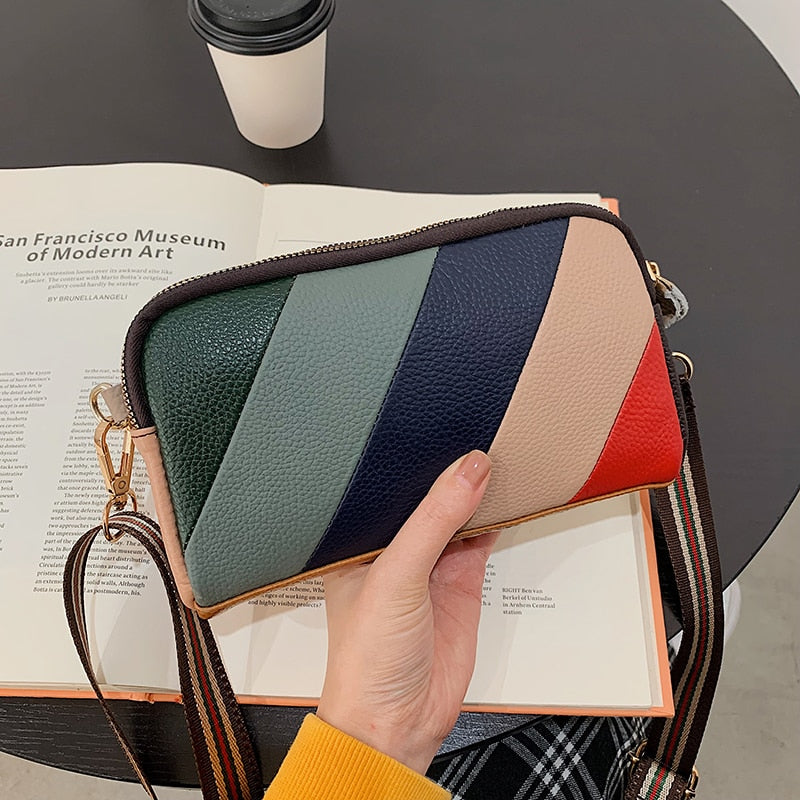 Ladies Shoulder Small Bag Commuting Business Female Purse Top Quality Phone Pocket  Rainbow Women Fashion Bags for Girls