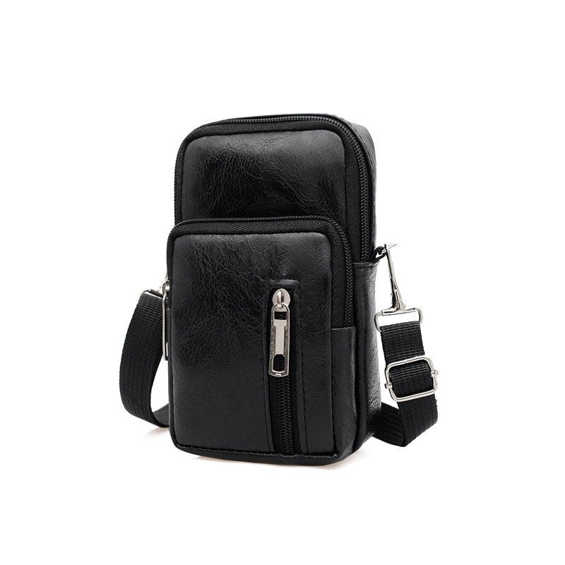 High Capacity Shoulder Male Fanny Pack Men Genuine Leather  Messenger Bags Men&#39;s Fashion Business Crossbody Bag Small Briefcase