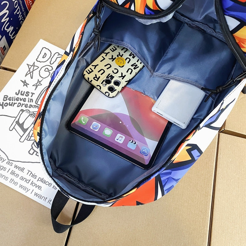 Trendy Cool Female Graffiti Laptop College Backpack Lady Nylon Book Bag Women Student Backpack Fashion Harajuku Girl School Bags