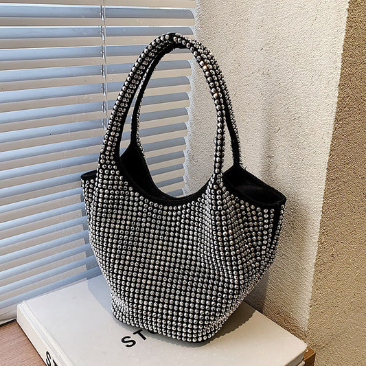 Women&#39;s Bags Rivet Underarm Shoulder Bags Fashion Designer Handbags Large Capacity Casual Totes Ladies Soft Trendy Shopping Bags