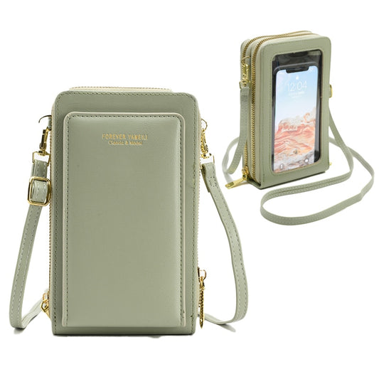 Women&#39;s Small Messenger Bag Screen Touchable Crossbody Mobile Phone Wallet Ladies Shoulder Coin Purse Card Holder For Female