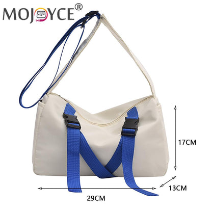 Simple Nylon Women&#39;s Shoulder Crossbody Pillow Bags Portable Large Capacity Travel Messenger Handbag Casual Solid Color Pouch