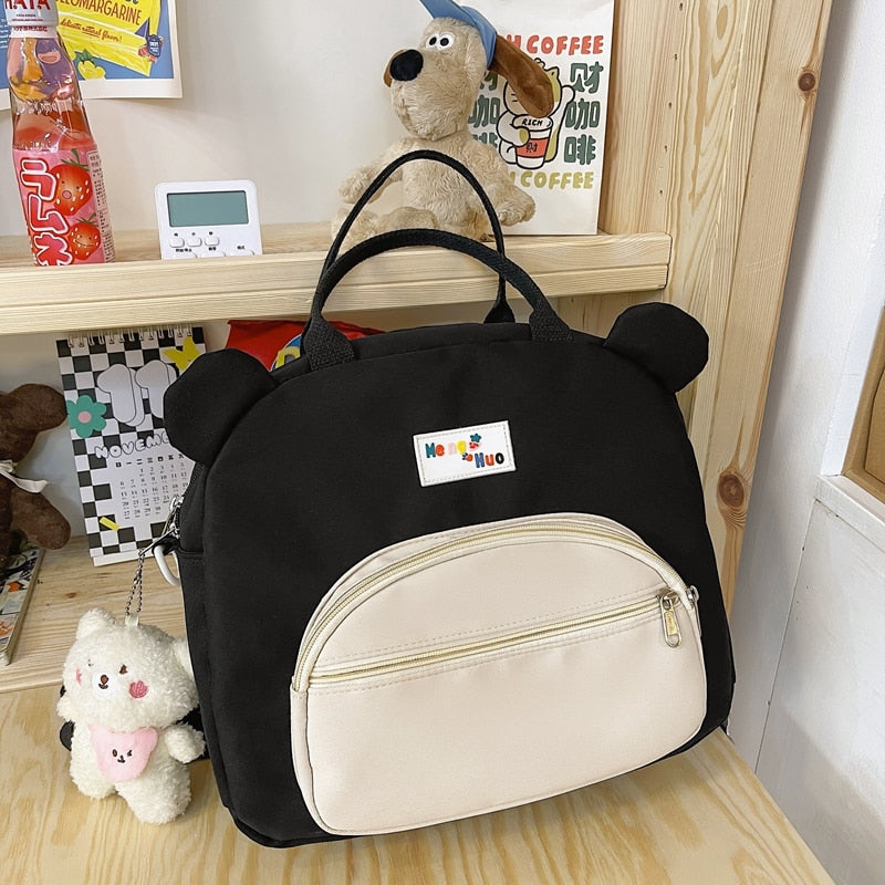 Japanese Kawaii 3D Bear Backpack Women Cute Portable College Schoolbag Waterproof Teen Girl Multifunctional Travel Shoulder Bags