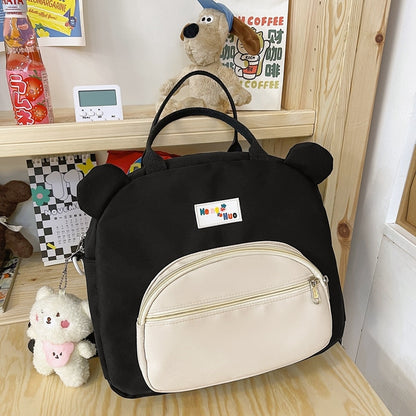 Japanese Kawaii 3D Bear Backpack Women Cute Portable College Schoolbag Waterproof Teen Girl Multifunctional Travel Shoulder Bags