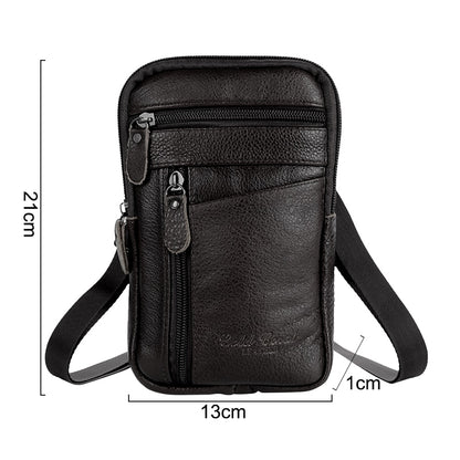 Solid Color Genuine Leather Shoulder Waist Bags Men Fanny Belt Packs Phone Pouch Casual Crossbody Bags сумка мужская