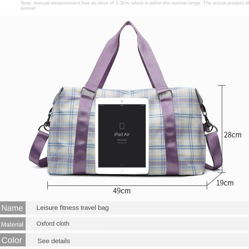 Foldable Travel Bag Short Tour Weekender Sport Gym Duffel Bag Water Proof Luggage Handbag Large Capacity Women Yoga Shoulder Bag