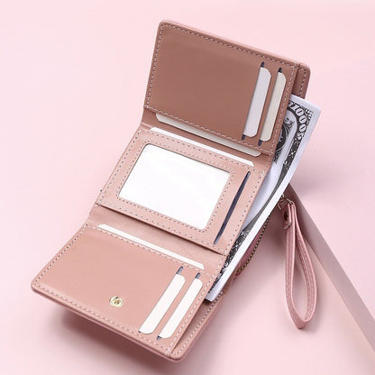 Cute Leather Small Wallet Women Luxury Brands Mini Purse Luxury New Heart Short Pink Wallets for Teen Girls Kids Christmas Gift