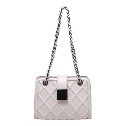 High quality leather shoulder bag for women rhombic grid leather shoulder bag