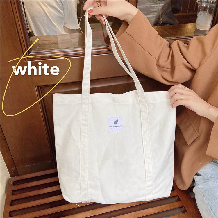 New Retro Women&#39;s Shoulder Bag Simple Solid Color Small Fresh Canvas Bag Literary Women&#39;s Buckle Tote Bag Large Capacity Handbag