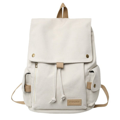 Trendy Lady Male Canvas Drawstring Laptop College Backpack Boy Girl School Bag Women Men Travel Backpack Fashion Female Book Bag