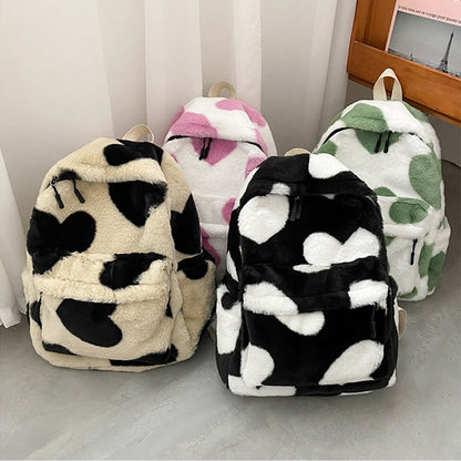 Winter Plush New Backpack Women Casual Large Capacity Shoulder Bag Fashion Girls Travel Backpacks College School Bag Rucksack