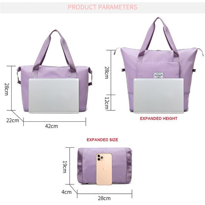 Fashion Travel Bag Foldable Fitness Yoga Sports Duffel Bag for Women Waterproof Shoulder Bag Large Capacity Weekend Handbag Tote