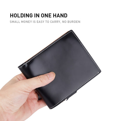 BISONDENIM New Men&#39;s Leather Folding Wallet Simple Luxury Fashion Wallet Zipper Coin Bag Multifunctional Card Holder W4545