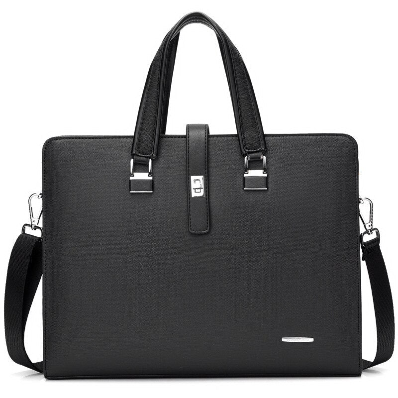 New Luxury Designer PU Leather Man Briefcase Men&#39;s Business Handbag 15.6 Inches Laptop Bag Fashion Male Briefcases Shoulder Bag