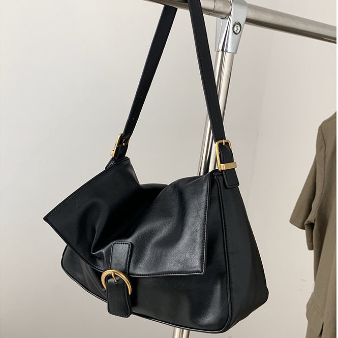 MBTI Vintage High Capacity Bolso Mujer Fashion Black Hasp Women Shoulder Bag Casual Crossbody Korean Style Sac A Main Femme