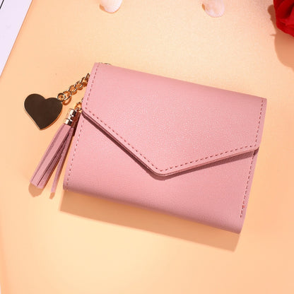 Mini Tassel Wallet Women Fashion Purse Female Short Mini Wallets Korean Students Lovely Purse Female Small Wallet for Women