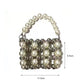 Handmade Pearl Beaded Shoulder Messenger Bags Vintage Female Mini Chain Purse Shopping Bags Pure Color Bucket