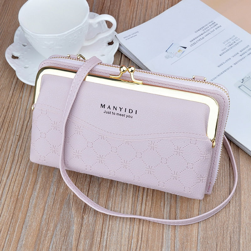 Luxury Women&#39;s Handbags Pu Leather Bag For Woman  Female Clutch Phone Bags Women Business Card Holder Wallet Shoulder Bag