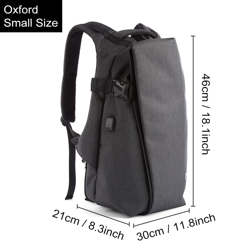 Men&#39;s Backpack USB Charge Travel Laptop Back packs Black 15 Inch Leather School Bag Male Vintage waterproof Anti Theft backpacks