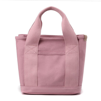 Zipper Small Tote Bag Japanese Thousand-layer Bag Niche Lady Shoulder Bag Hand-held Thickened Canvas Mobile Phone Hand Bag