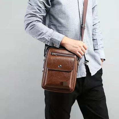 Leather Texture Men&#39;s Shoulder Bag Business Handbag Conference Bag Briefcase Men&#39;s Bag Document Bag Backpack Messenger Bag