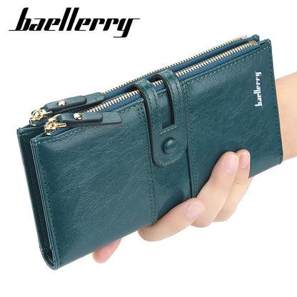 Name Engrave Women Wallets Fashion Long Leather Top Quality Card Holder Classic Female Purse  Zipper Brand Wallet for Women