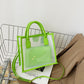 Transparent PVC Handbag+PU Candy Jelly Totes Shoulder Women Travel Shopping Bag Stylish Shoulder Bags Streetwear