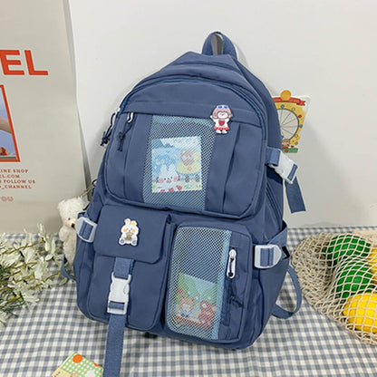 Women Nylon Backpack Casual Candy Color School Bags for Teenagers Girls Students Large Capacity Backpack Female Travel Rucksack